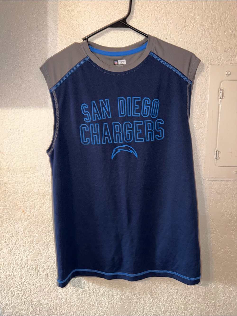 NFL San Diego Chargers Navy and Gray Sleeveless Tank Top